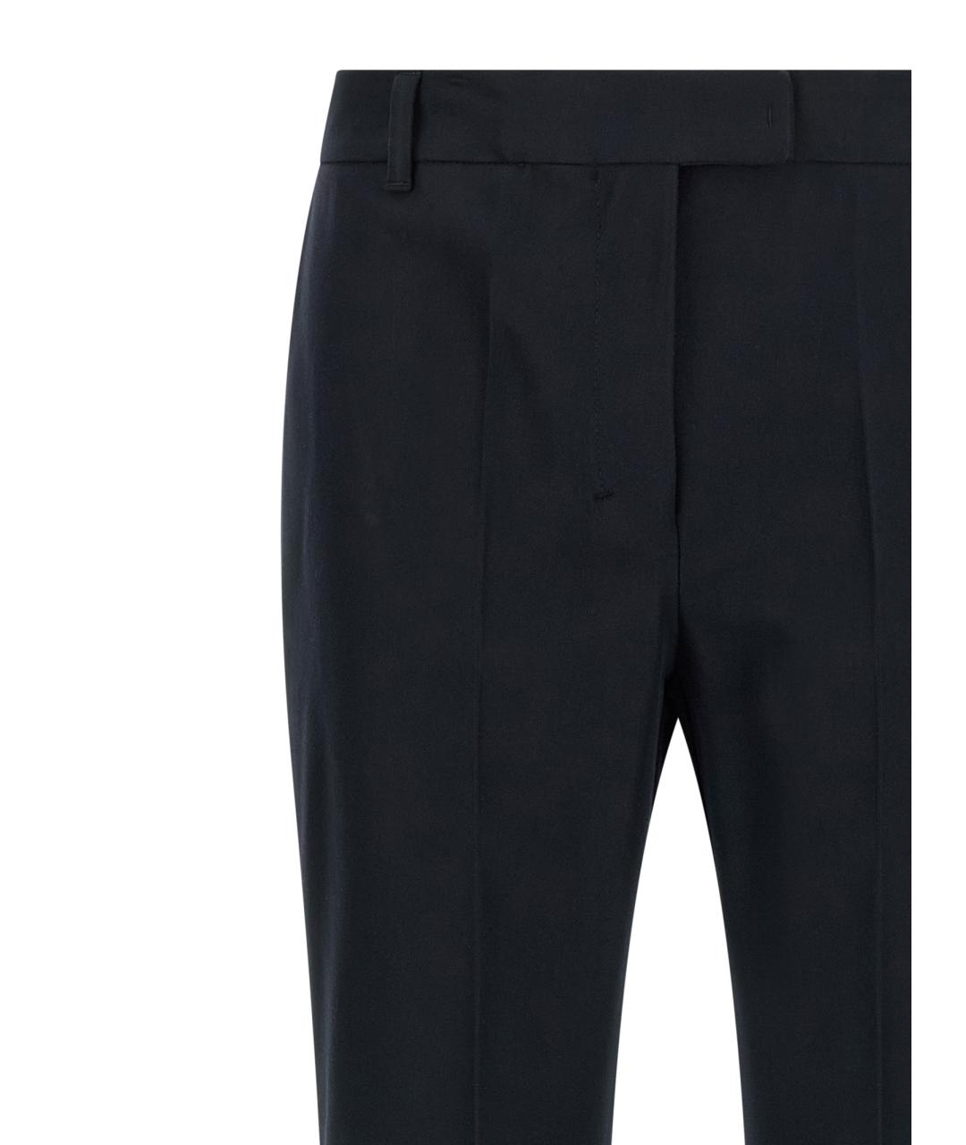 'S MAX MARA Синие хлопковые прямые брюки, фото 3