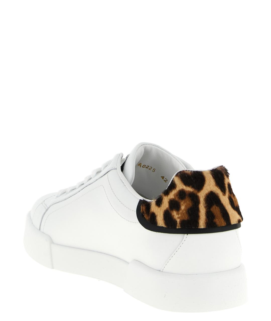 DOLCE&GABBANA Белые кожаные кроссовки, фото 3