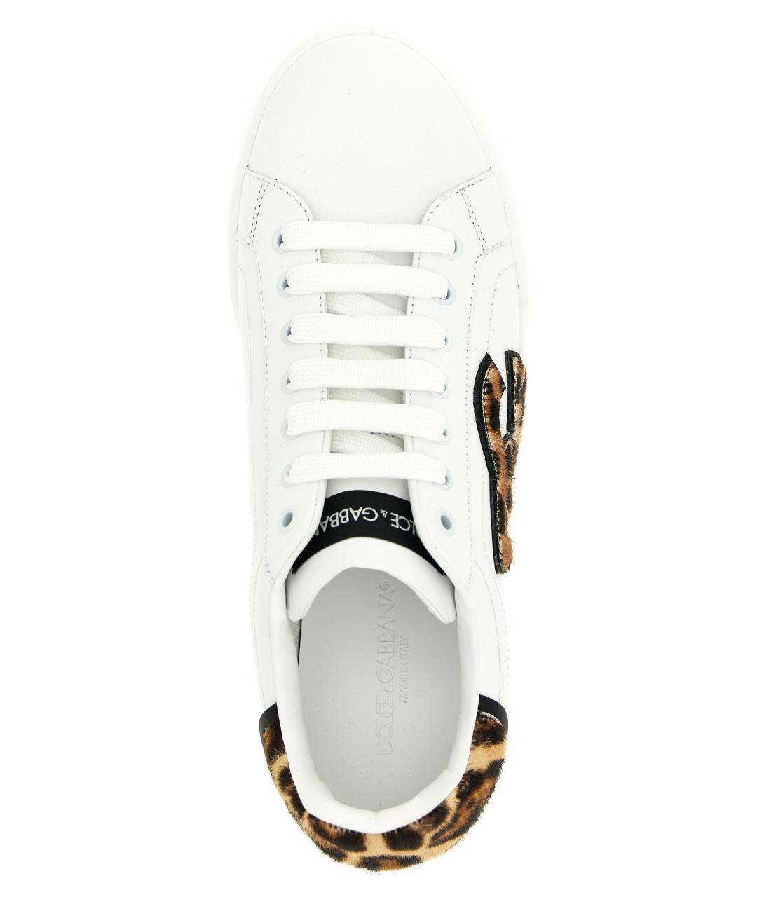 DOLCE&GABBANA Белые кожаные кроссовки, фото 4
