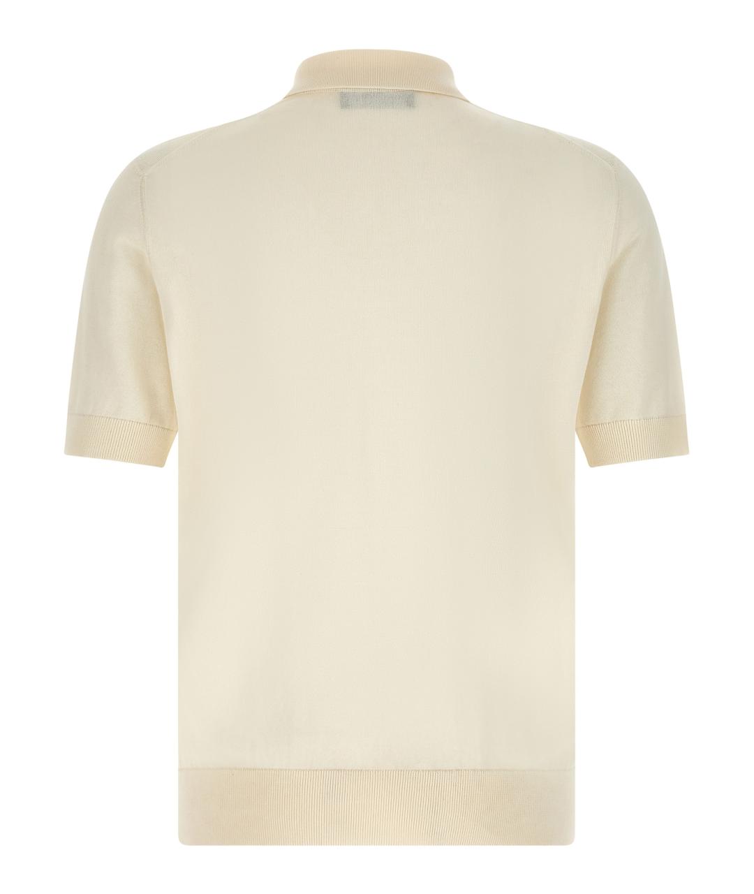 DOLCE&GABBANA Белое хлопковое поло с коротким рукавом, фото 2