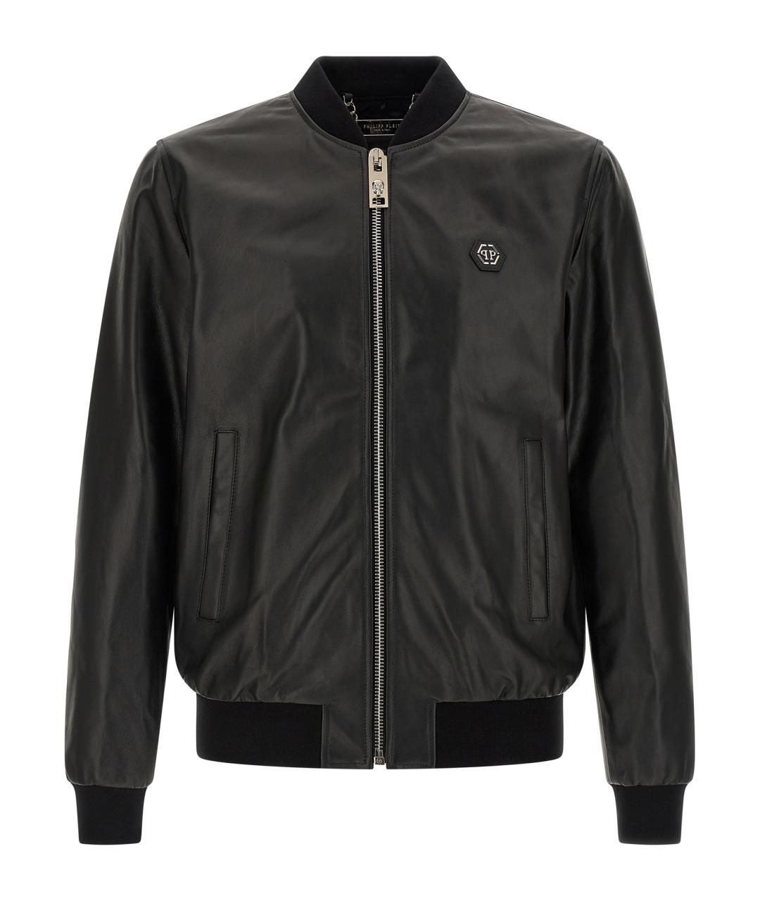 PHILIPP PLEIN Черная кожаная куртка, фото 1