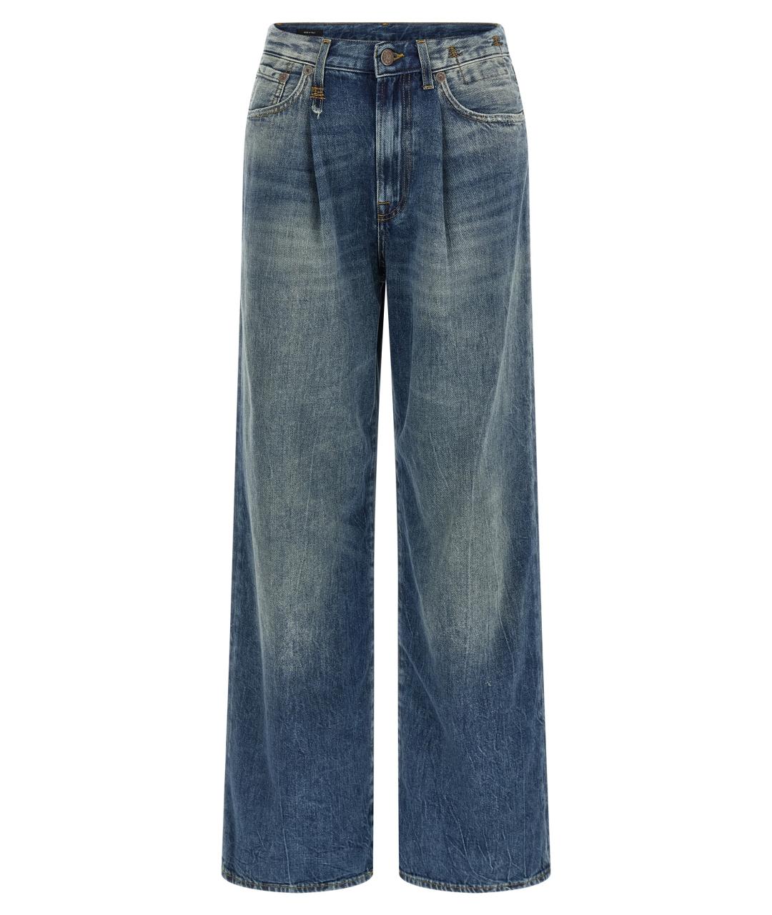 R13 Синие хлопковые прямые джинсы, фото 1