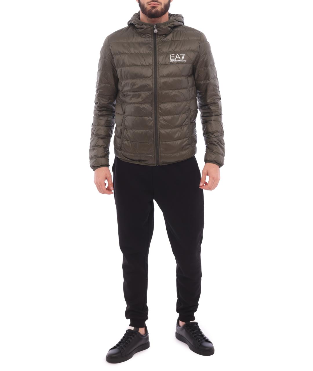 EA7 Хаки полиамидовая куртка, фото 6