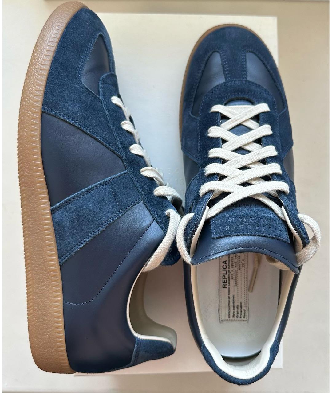 MAISON MARGIELA Черные кожаные низкие кроссовки / кеды, фото 9