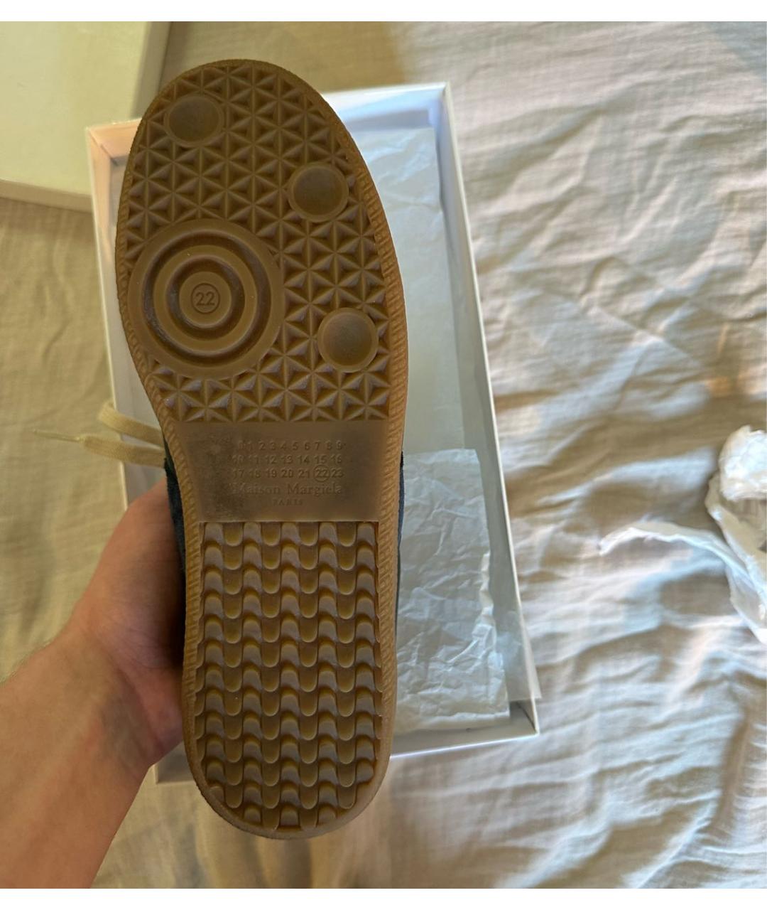 MAISON MARGIELA Черные кожаные низкие кроссовки / кеды, фото 8