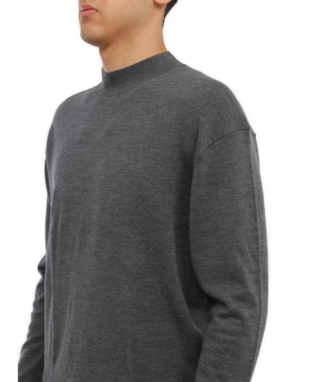 CALVIN KLEIN Серый шерстяной джемпер / свитер, фото 4