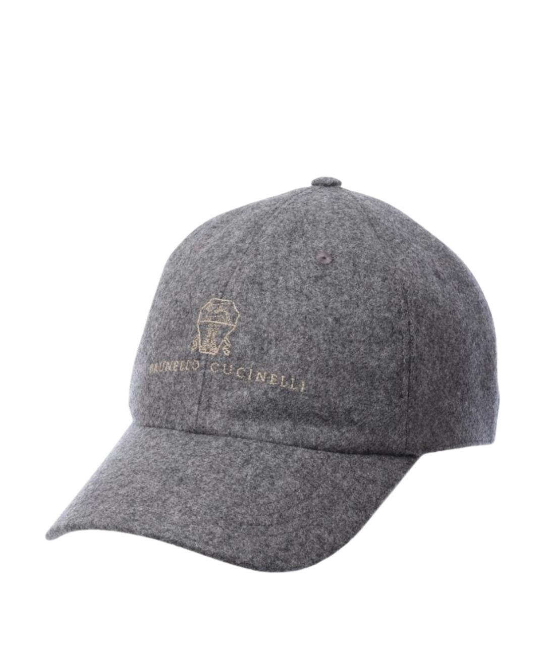 BRUNELLO CUCINELLI Серая шерстяная кепка/бейсболка, фото 1