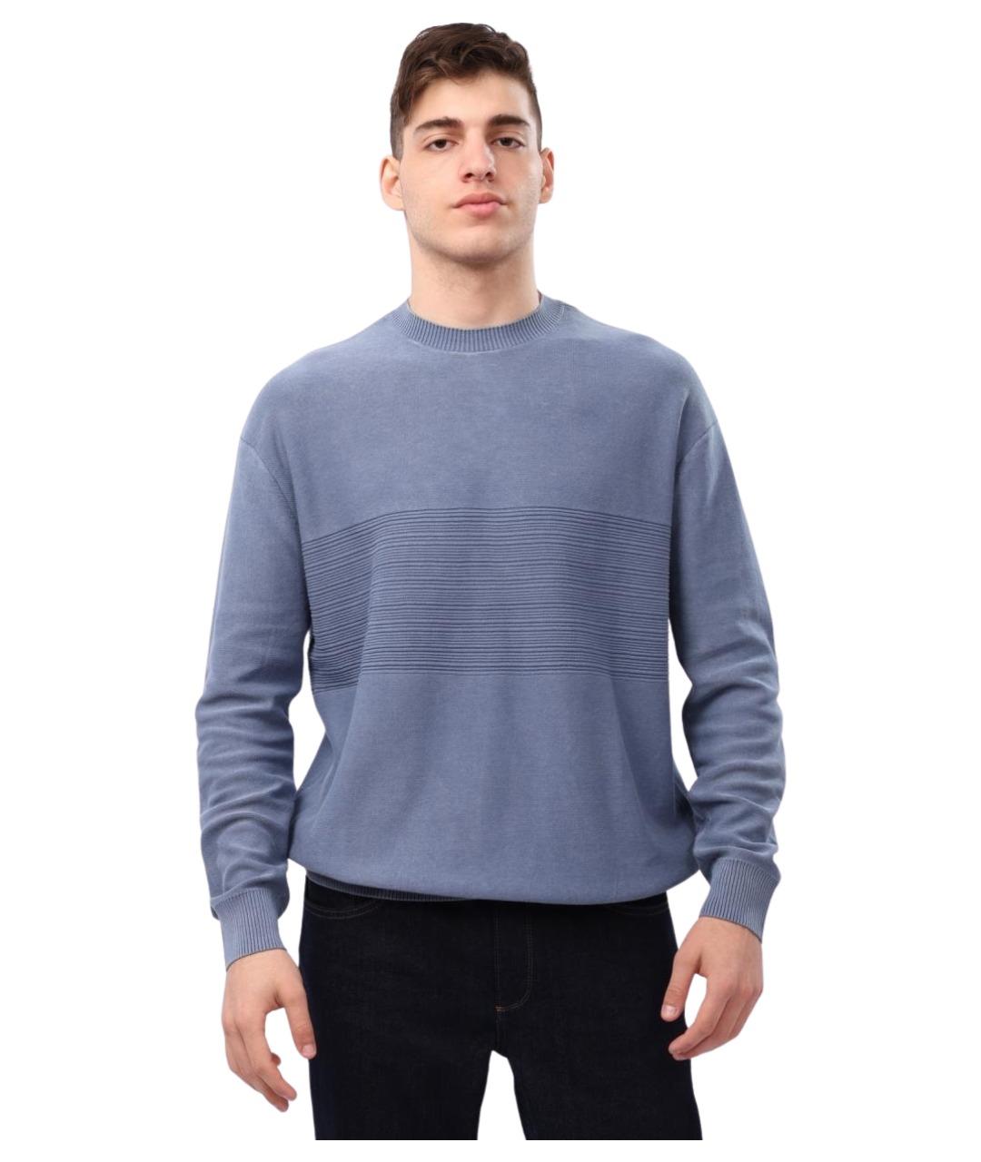 ARMANI EXCHANGE Голубой хлопковый джемпер / свитер, фото 1