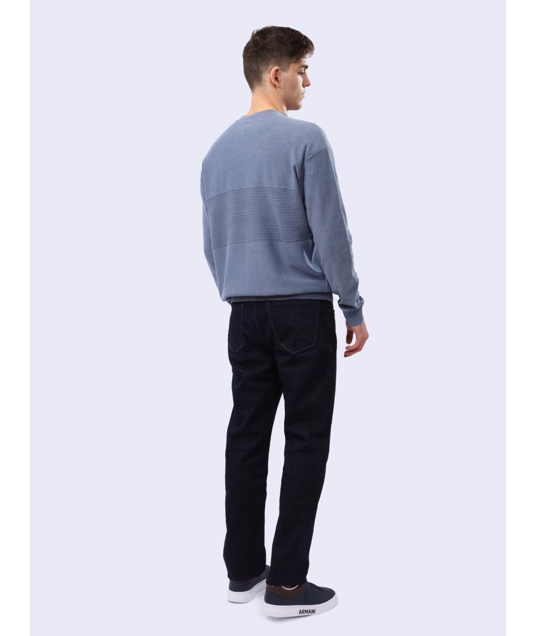 ARMANI EXCHANGE Голубой хлопковый джемпер / свитер, фото 4