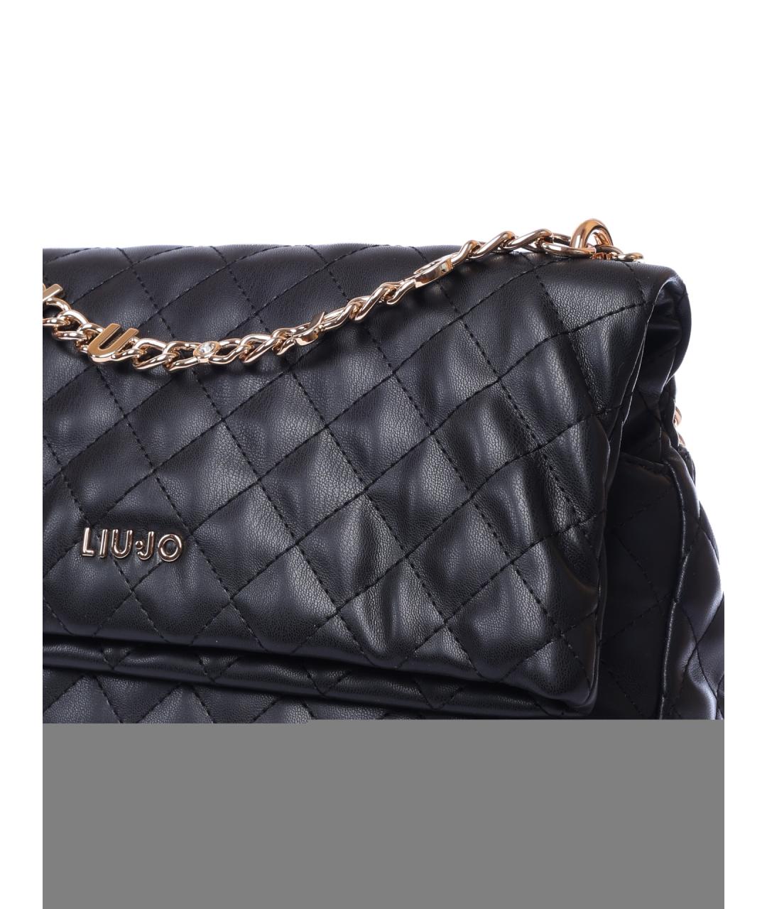 LIU JO Черная сумка через плечо из искусственной кожи, фото 4