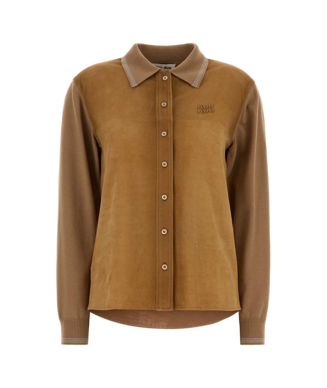 MIU MIU Бежевый шерстяной кардиган, фото 1