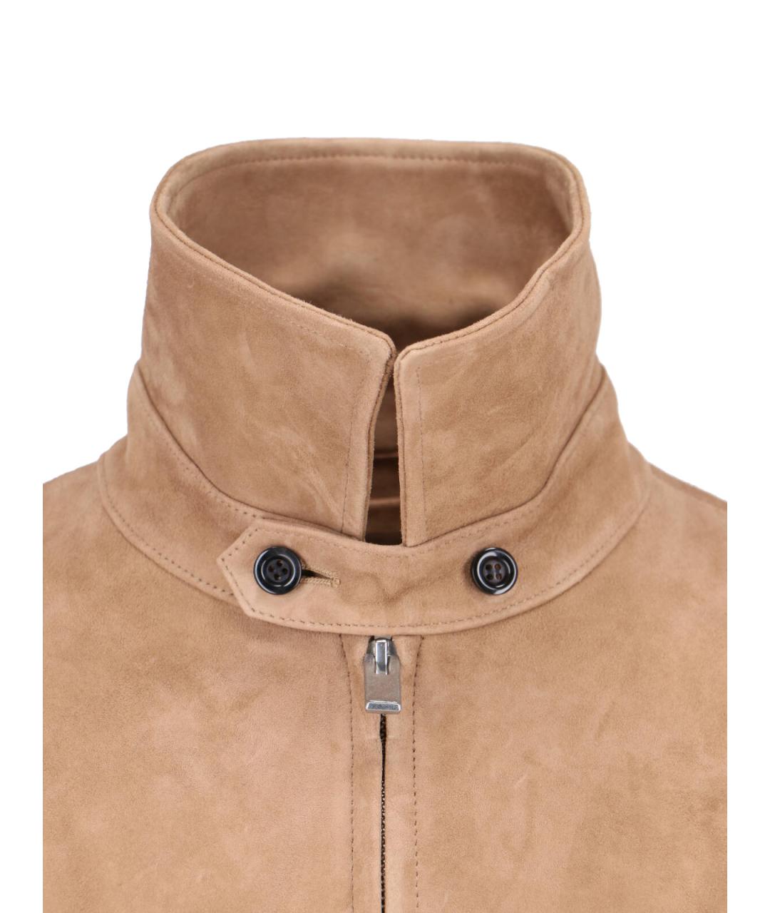 TONYWACK Бежевая кожаная куртка, фото 4