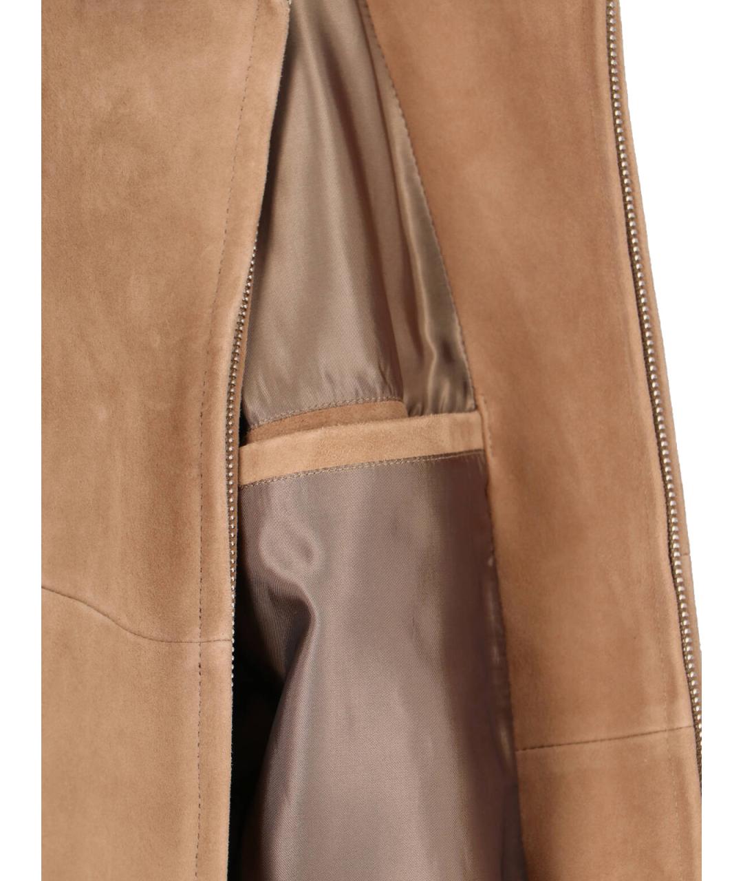 TONYWACK Бежевая кожаная куртка, фото 5