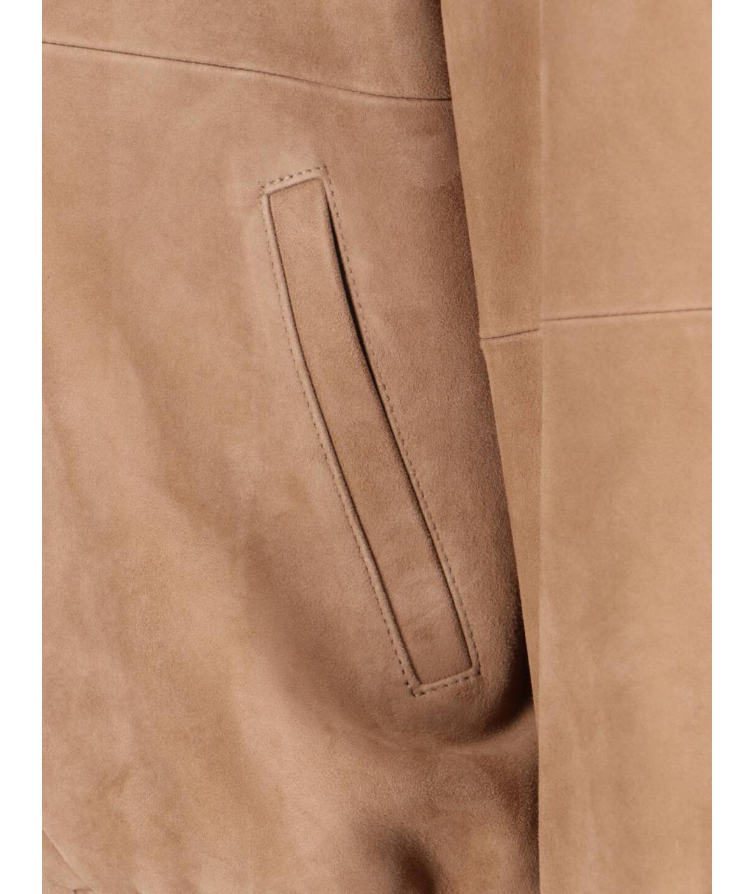 TONYWACK Бежевая кожаная куртка, фото 3