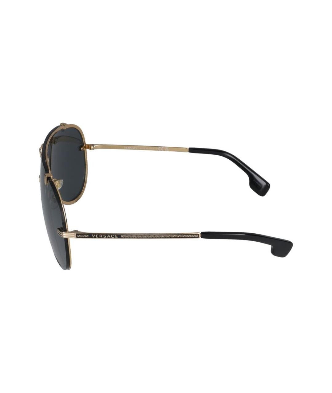 VERSACE Золотые металлические солнцезащитные очки, фото 3