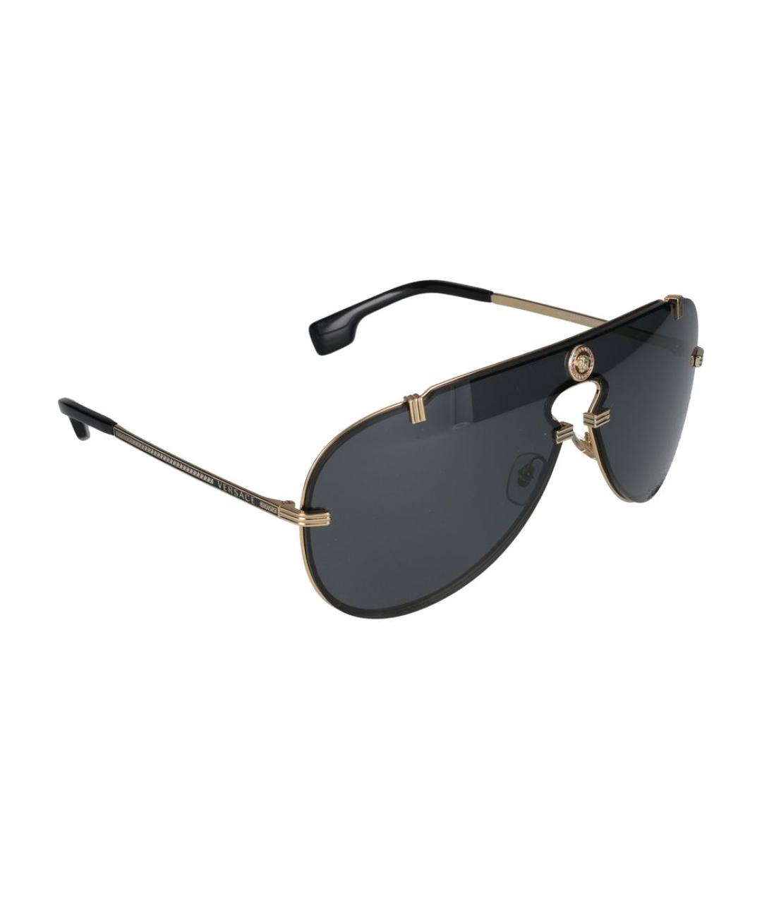 VERSACE Золотые металлические солнцезащитные очки, фото 4