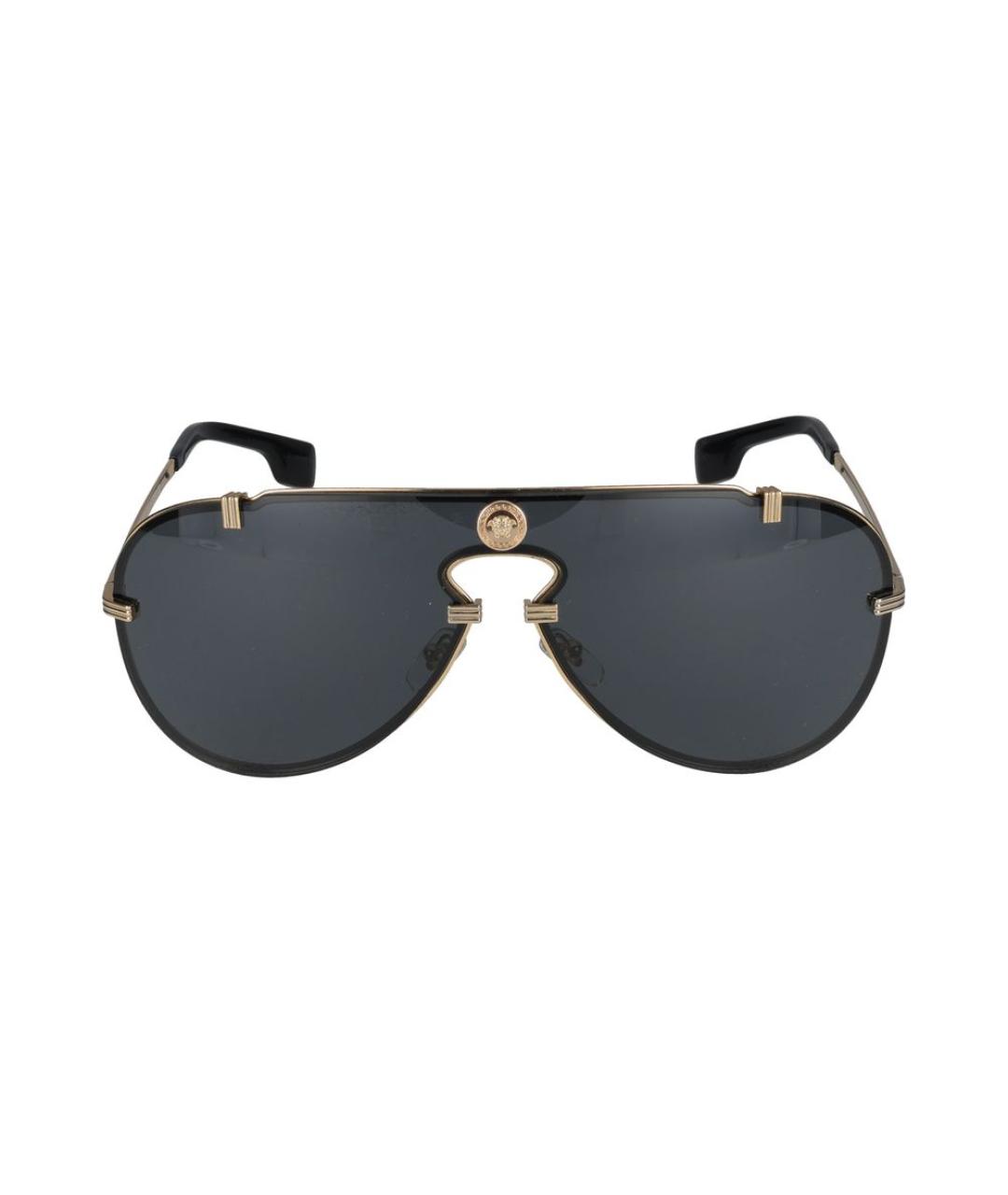 VERSACE Золотые металлические солнцезащитные очки, фото 1