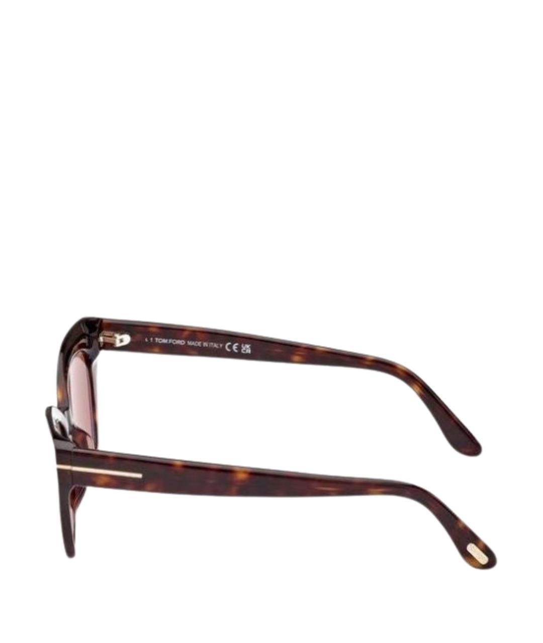 TOM FORD Коричневые пластиковые солнцезащитные очки, фото 2