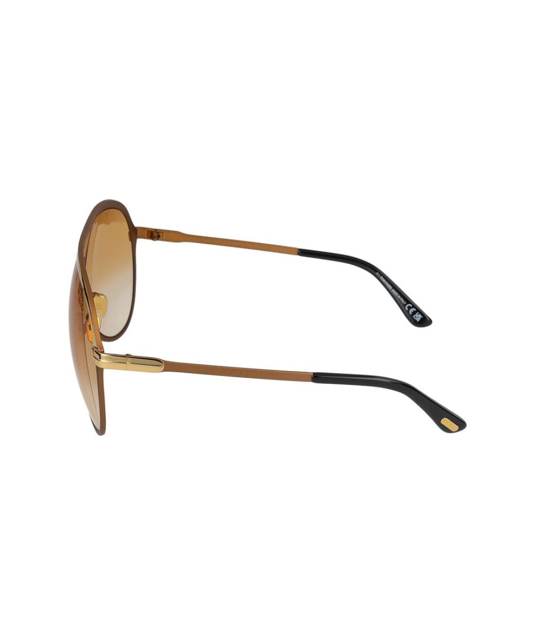 TOM FORD Золотые металлические солнцезащитные очки, фото 3