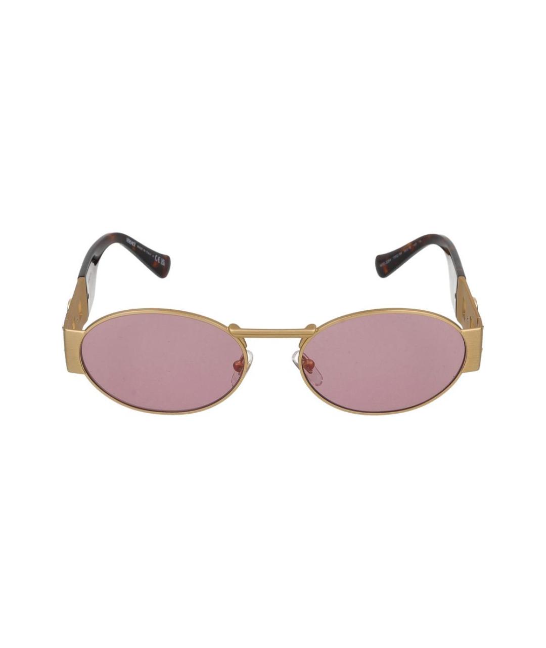 VERSACE Золотые металлические солнцезащитные очки, фото 2