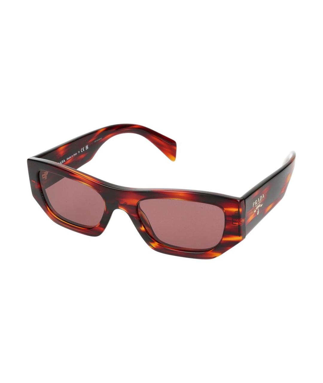 PRADA Красные пластиковые солнцезащитные очки, фото 1