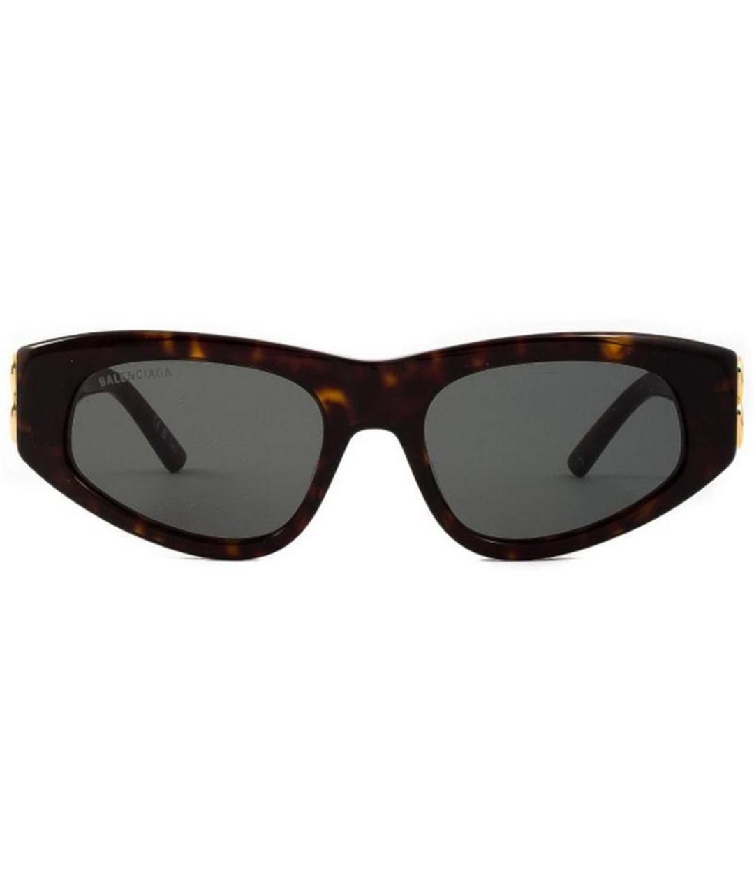 BALENCIAGA Коричневые пластиковые солнцезащитные очки, фото 2