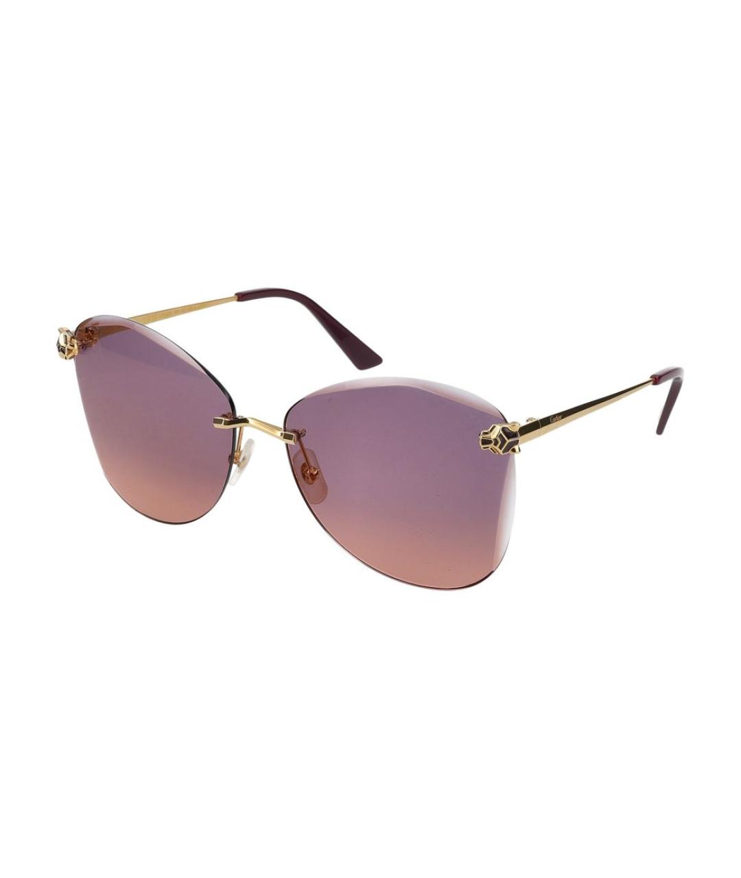 CARTIER Золотые металлические солнцезащитные очки, фото 1