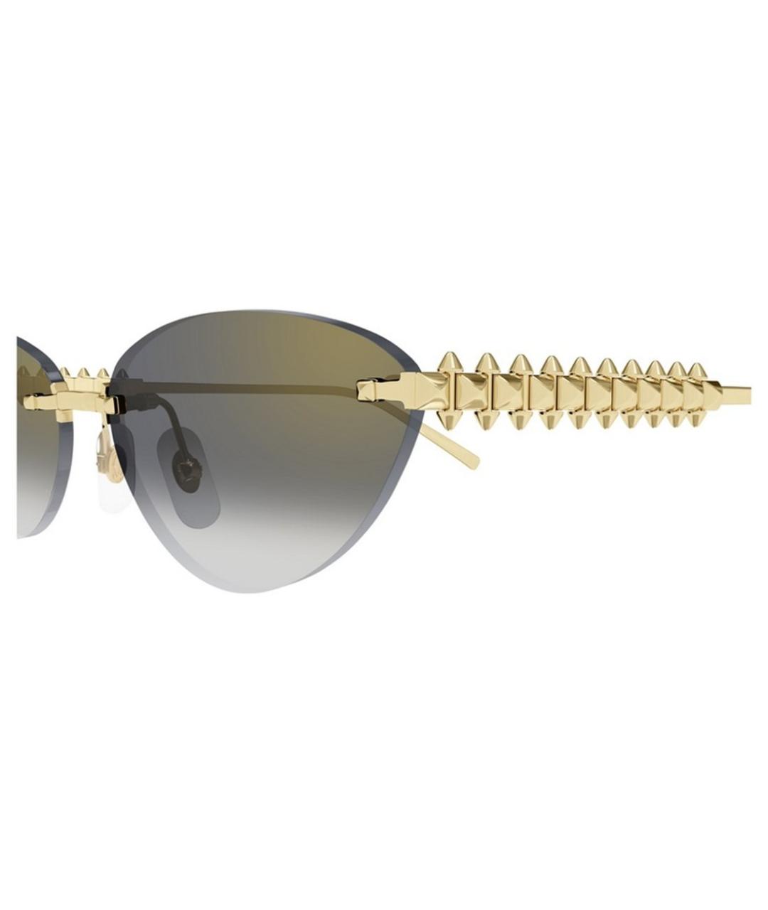 CARTIER Золотые металлические солнцезащитные очки, фото 5