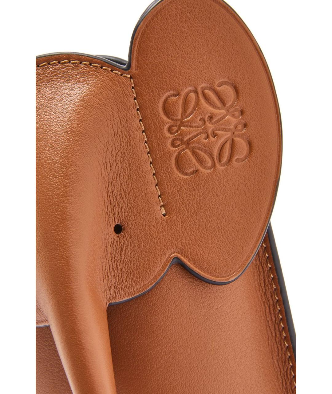 LOEWE Коричневая кожаная сумка через плечо, фото 4