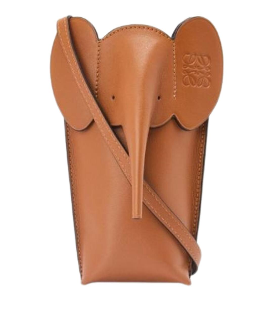 LOEWE Коричневая кожаная сумка через плечо, фото 1