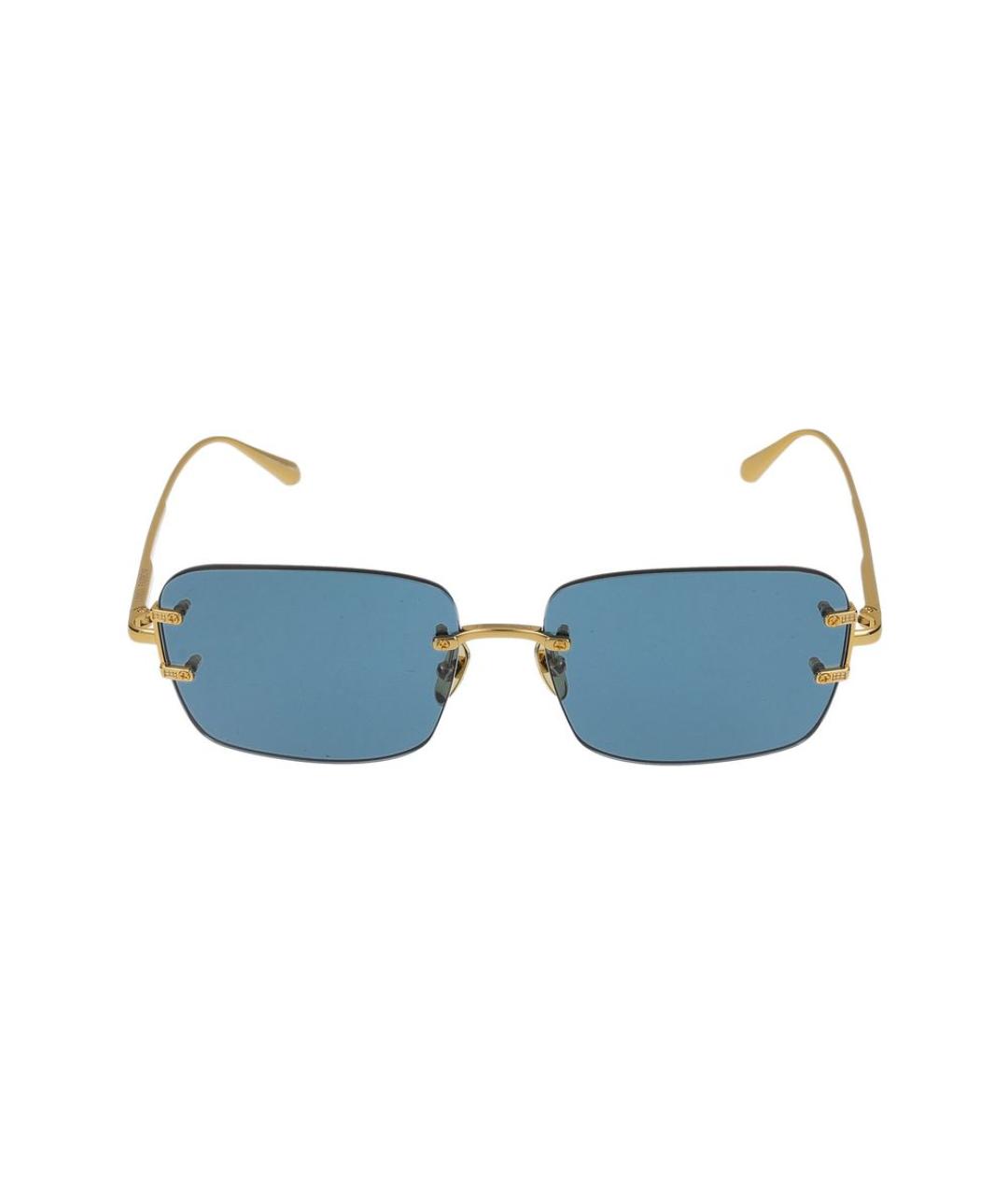 LINDA FARROW Золотые металлические солнцезащитные очки, фото 3