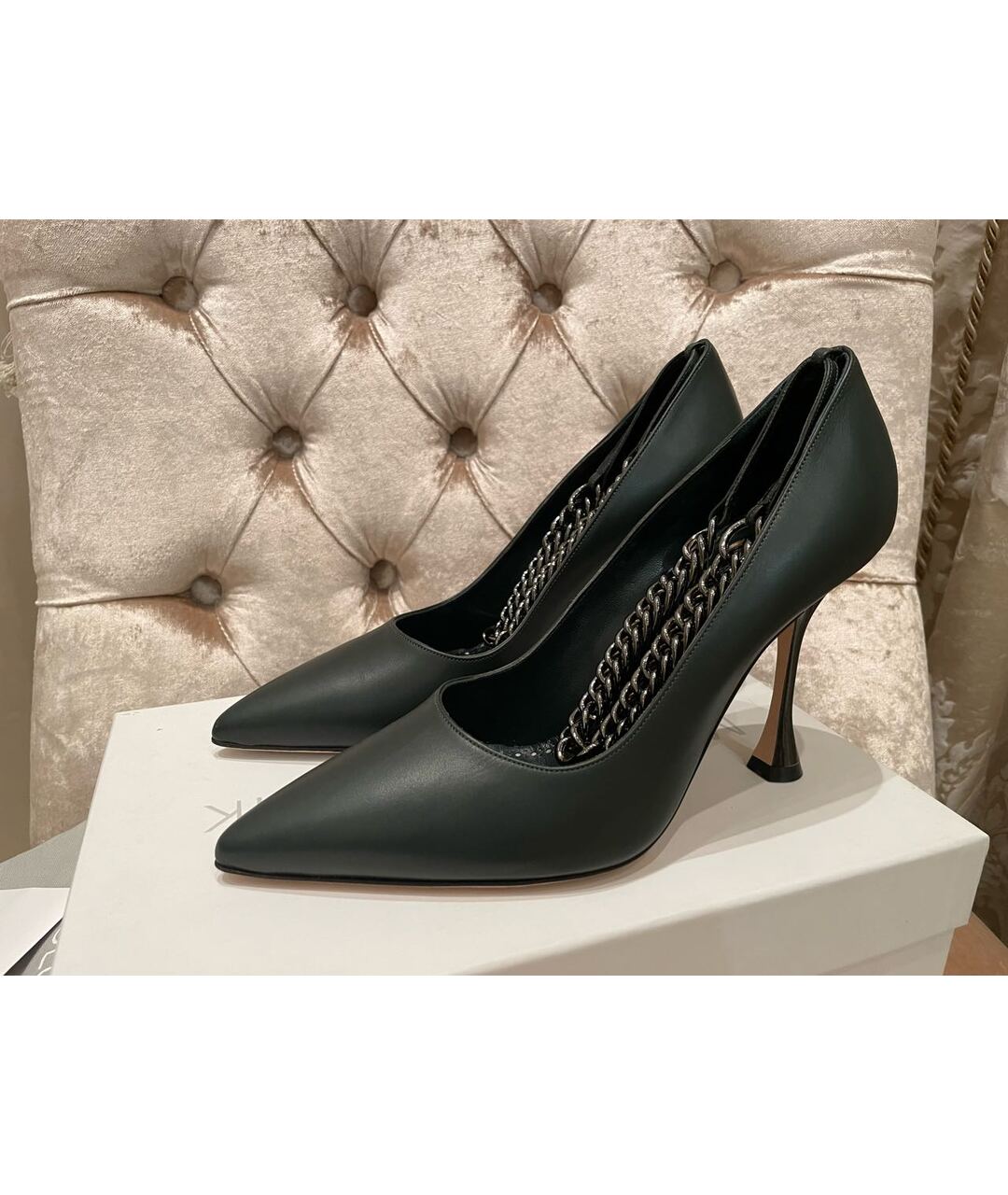MANOLO BLAHNIK Зеленые кожаные туфли, фото 3