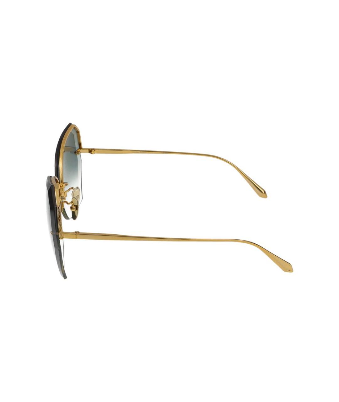 LINDA FARROW Золотые металлические солнцезащитные очки, фото 5