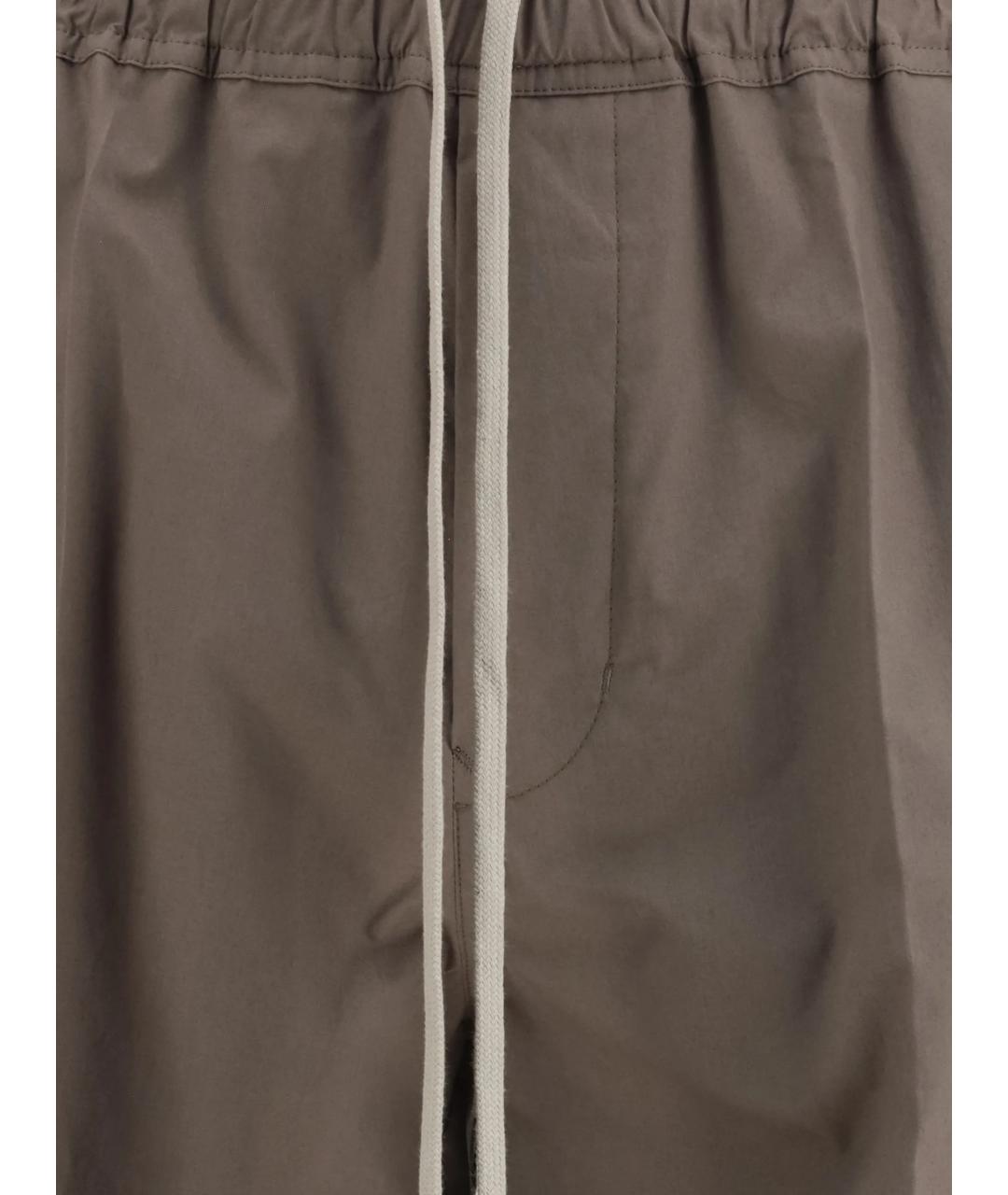 RICK OWENS Серые хлопковые повседневные брюки, фото 3