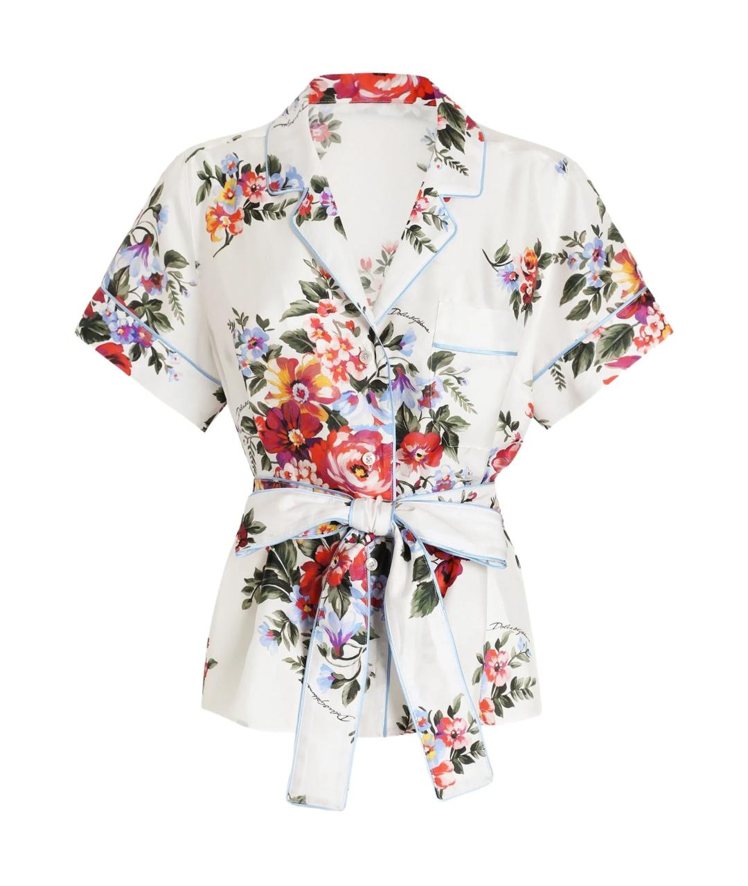 DOLCE&GABBANA Белая шелковая рубашка, фото 1