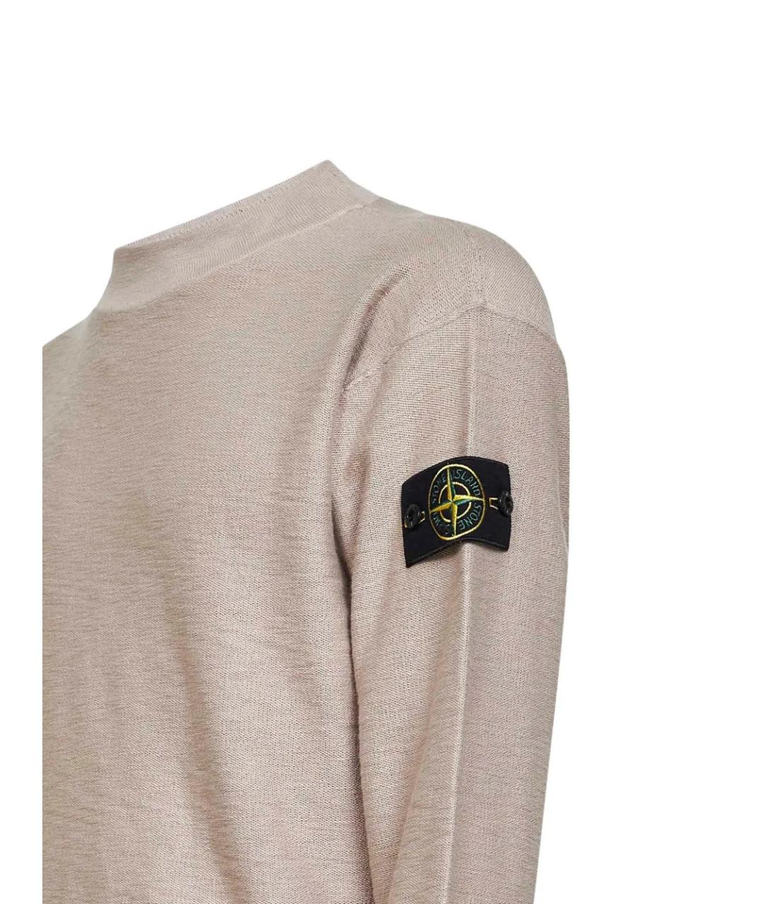 STONE ISLAND Бежевый хлопковый джемпер / свитер, фото 3