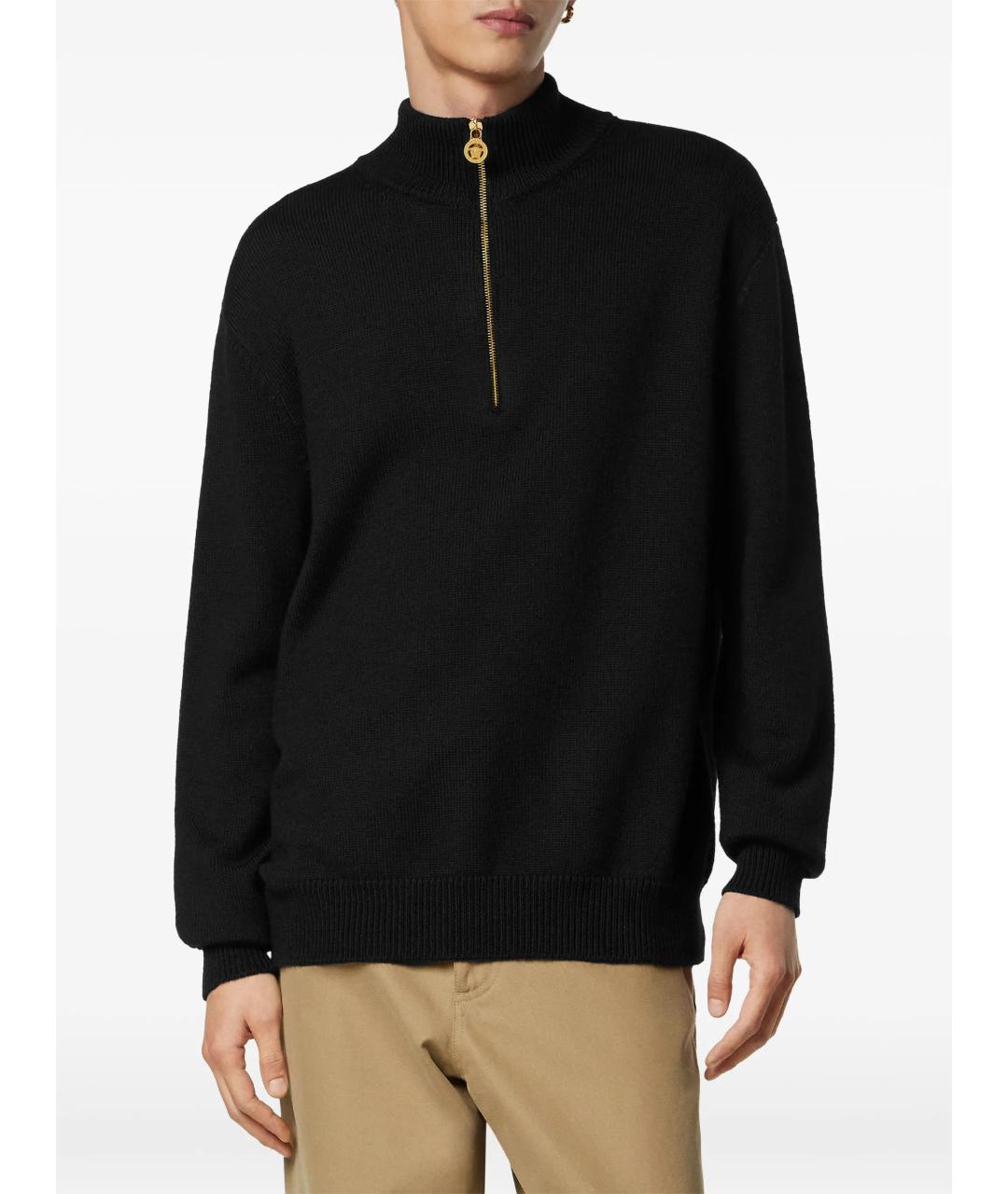 VERSACE Черный шерстяной джемпер / свитер, фото 3