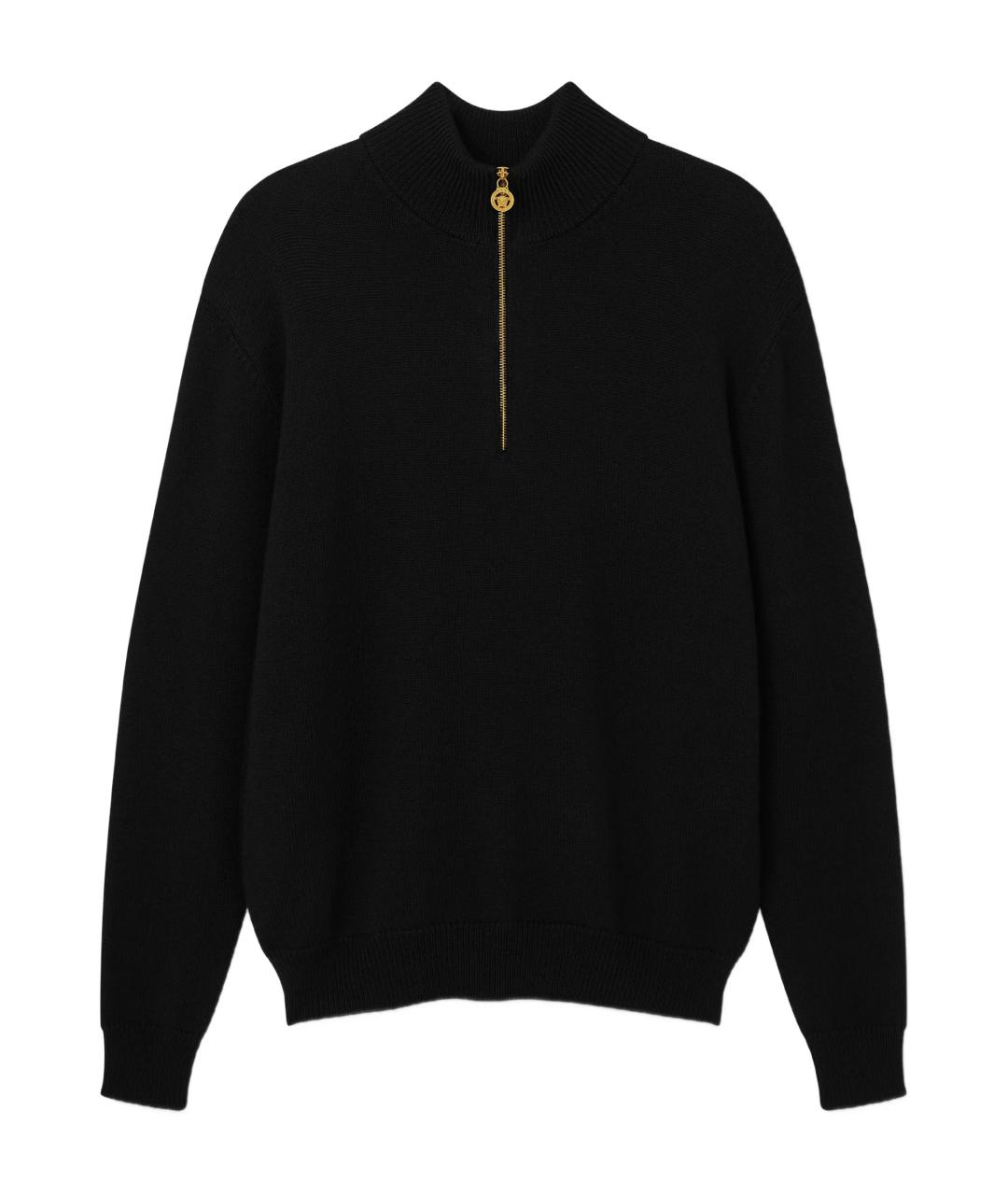 VERSACE Черный шерстяной джемпер / свитер, фото 1