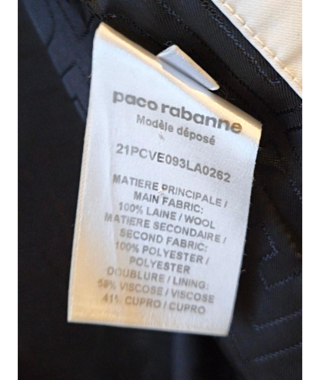 PACO RABANNE Черный шерстяной жакет/пиджак, фото 9