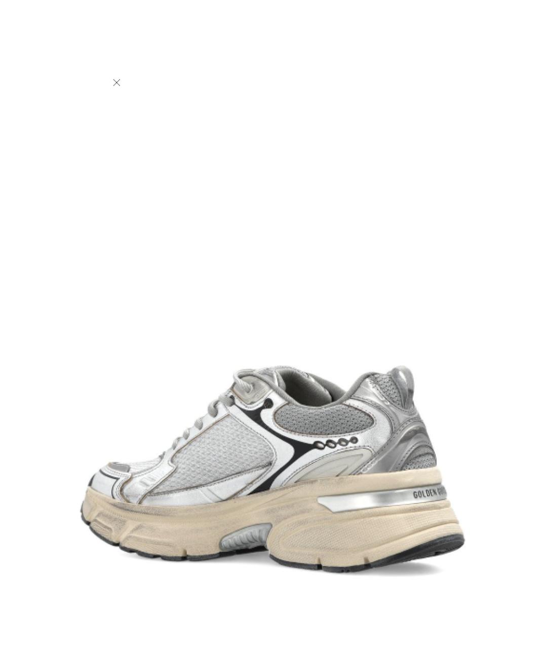 GOLDEN GOOSE DELUXE BRAND Серебряные кожаные кроссовки, фото 4