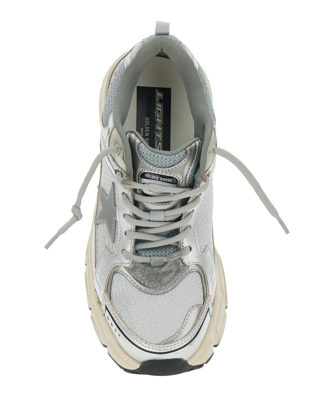 GOLDEN GOOSE DELUXE BRAND Серебряные кожаные кроссовки, фото 3