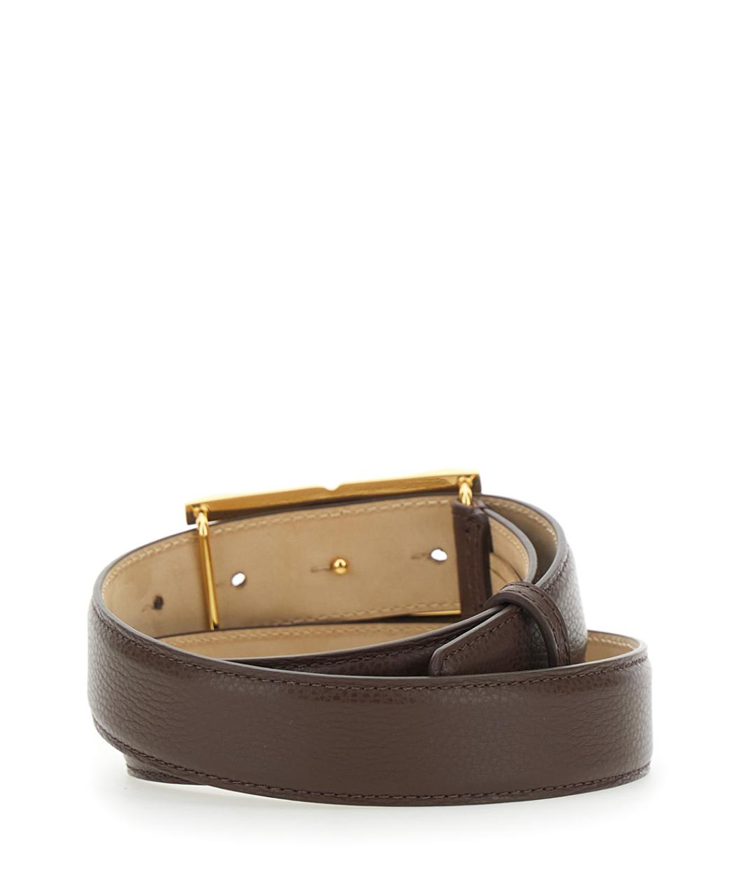 ELISABETTA FRANCHI Коричневый кожаный ремень, фото 2