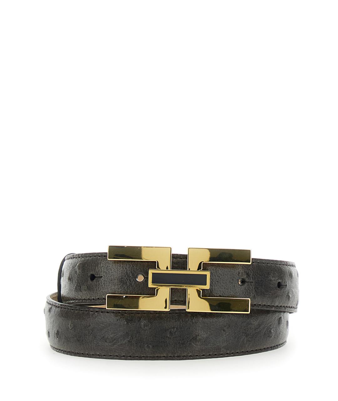 ELISABETTA FRANCHI Коричневый кожаный ремень, фото 1