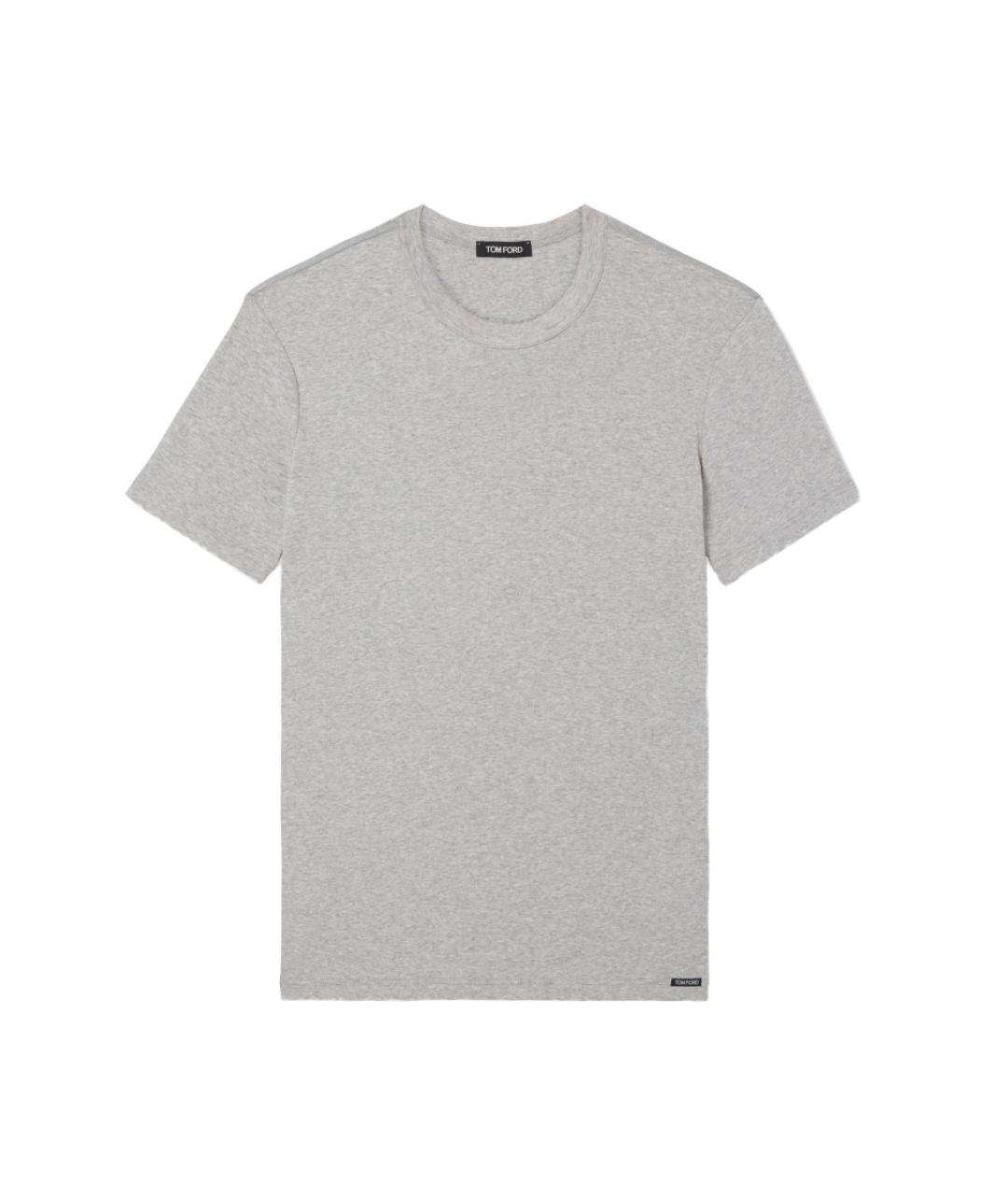 TOM FORD Серая хлопковая футболка, фото 1