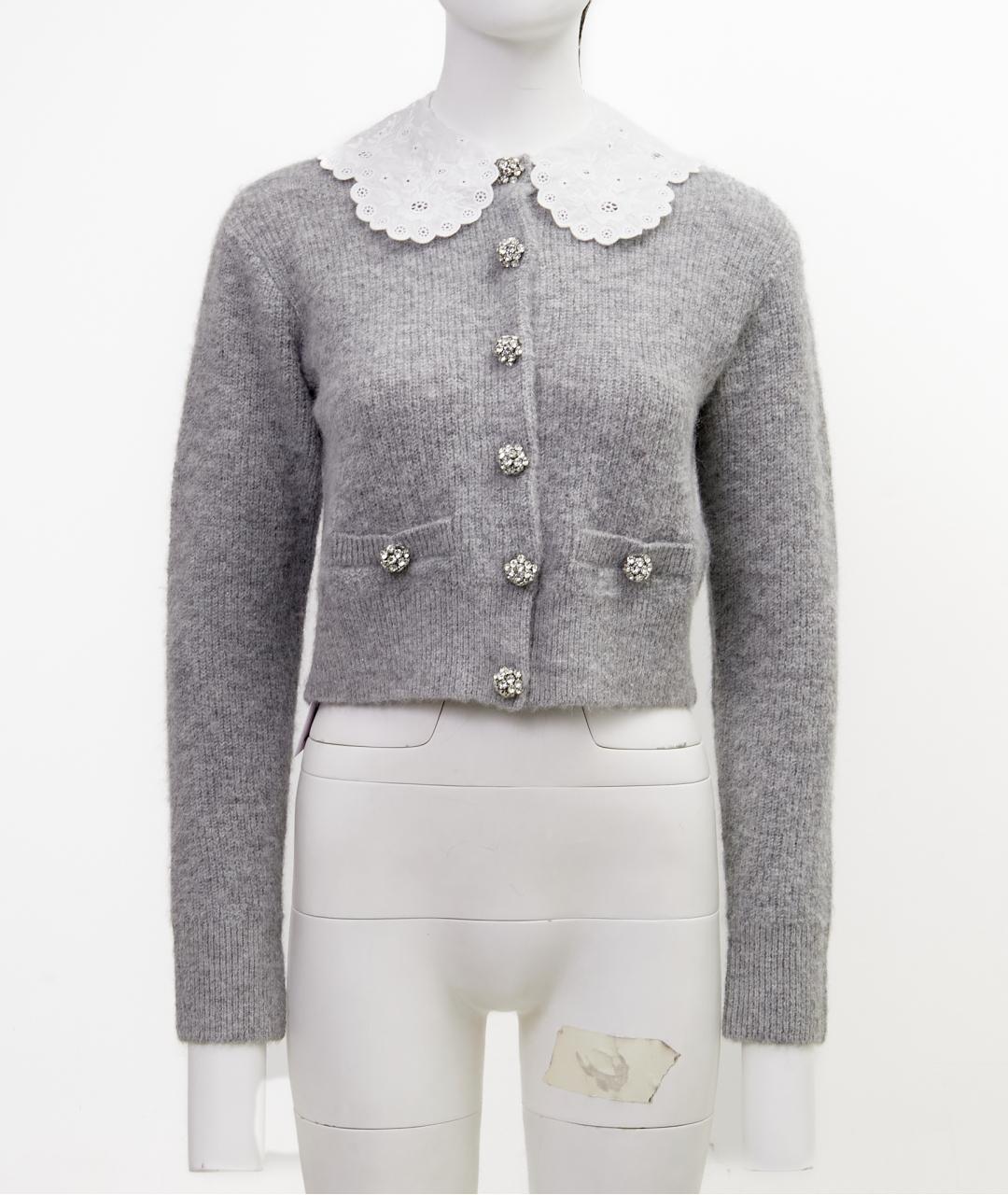 SELF-PORTRAIT Серый полиэстеровый кардиган, фото 8