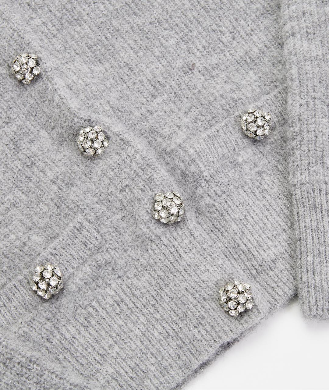 SELF-PORTRAIT Серый полиэстеровый кардиган, фото 5