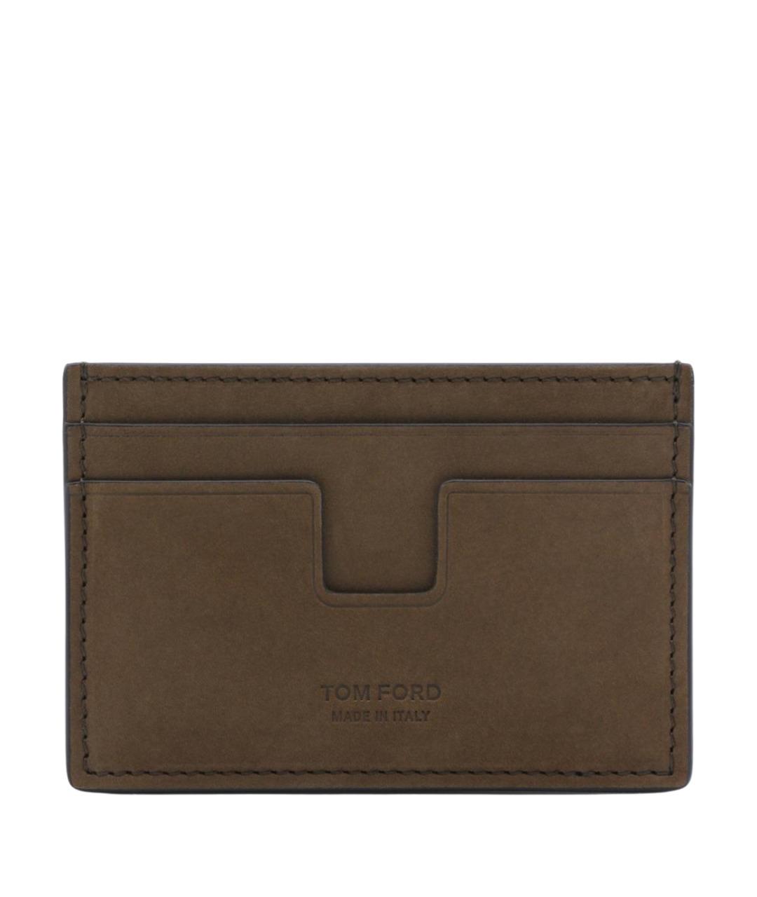 TOM FORD Коричневый кожаный кардхолдер, фото 1