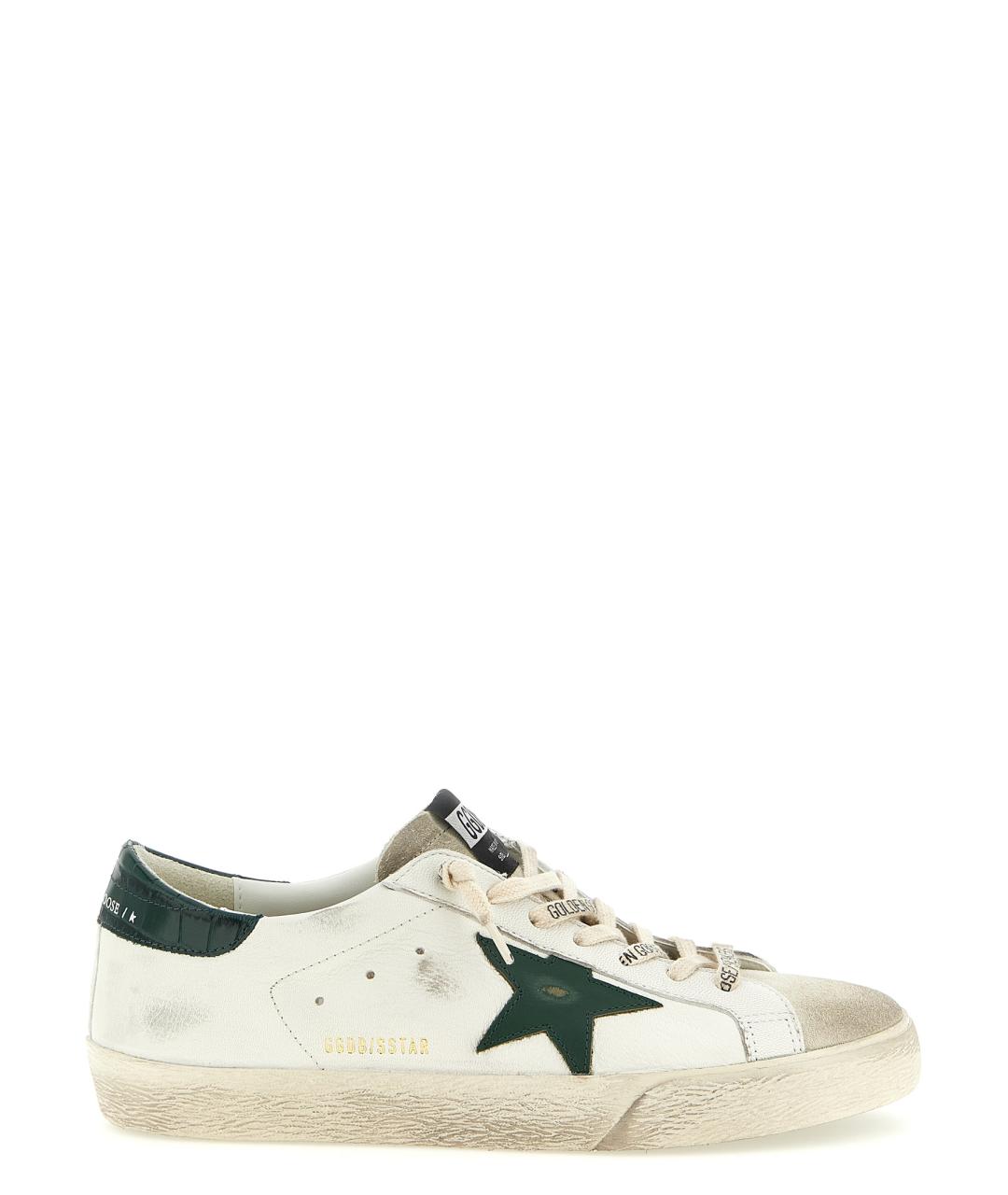 GOLDEN GOOSE DELUXE BRAND Зеленые кожаные низкие кроссовки / кеды, фото 1