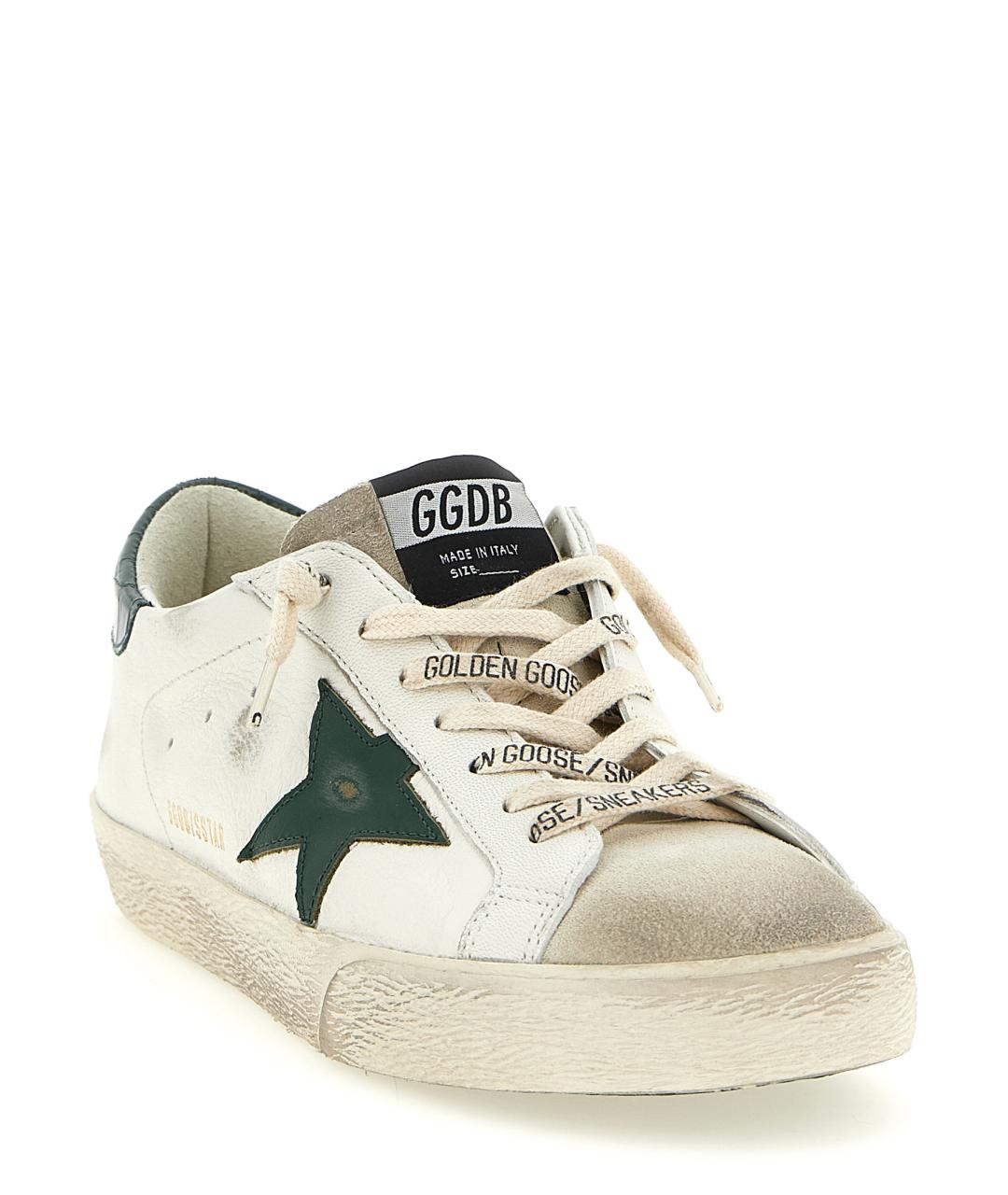 GOLDEN GOOSE DELUXE BRAND Зеленые кожаные низкие кроссовки / кеды, фото 2