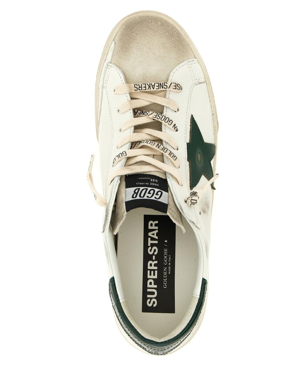 GOLDEN GOOSE DELUXE BRAND Зеленые кожаные низкие кроссовки / кеды, фото 4